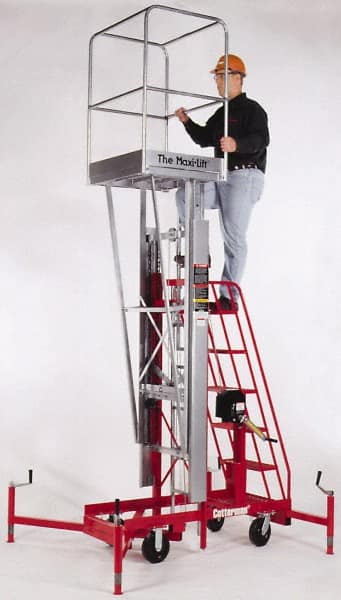 Cotterman - 300 Lb Capacity, 79" Lift Height, Winch Platform Base Manually Operated Lift - 6'7" Minimum Operating Height - Exact Tooling