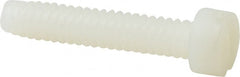 Made in USA - #10-24 UNC, 1" Length Under Head Slotted Drive Machine Screw - Fillister Head, Grade 6/6 Nylon, Uncoated, Without Washer - Exact Tooling