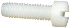 Made in USA - #10-32 UNF, 5/8" Length Under Head Slotted Drive Machine Screw - Fillister Head, Grade 6/6 Nylon, Uncoated, Without Washer - Exact Tooling