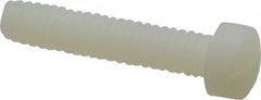 Made in USA - 1/4-20 UNC, 1-1/4" Length Under Head Slotted Drive Machine Screw - Fillister Head, Grade 6/6 Nylon, Uncoated, Without Washer - Exact Tooling