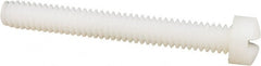 Made in USA - 1/4-20 UNC, 2" Length Under Head Slotted Drive Machine Screw - Fillister Head, Grade 6/6 Nylon, Uncoated, Without Washer - Exact Tooling