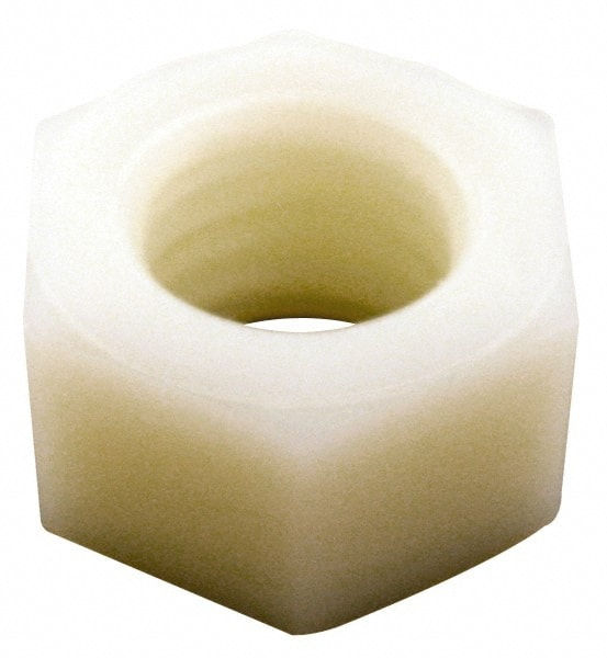 Made in USA - 3/4-10 UNC Nylon Right Hand Hex Nut - 27.94mm Across Flats, 16.26mm High, Uncoated - Exact Tooling