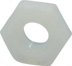 Made in USA - #10-32 UNF Nylon Right Hand Hex Nut - 9.27mm Across Flats, 3.43mm High, Uncoated - Exact Tooling