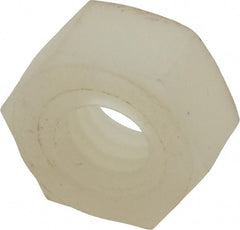Made in USA - 1/4-20 UNC Nylon Right Hand Hex Nut - 10.8mm Across Flats, 5.97mm High, Uncoated - Exact Tooling
