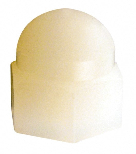 Made in USA - 1/2-13" UNC, 3/4" Width Across Flats, Uncoated Nylon Acorn Nut - 13/16" Overall Height - Exact Tooling