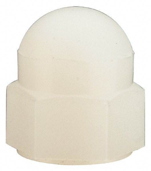 Made in USA - #6-32 UNC, 5/16" Width Across Flats, Uncoated Nylon Acorn Nut - 11/32" Overall Height - Exact Tooling