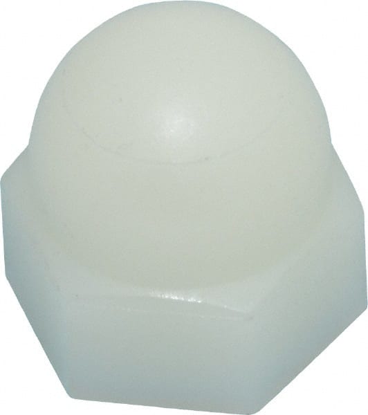 Made in USA - 1/4-20" UNC, 7/16" Width Across Flats, Uncoated Nylon Acorn Nut - 15/32" Overall Height - Exact Tooling