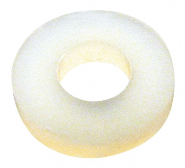 Made in USA - #10 Screw, Grade 6/6 Nylon Standard Flat Washer - 4.93mm ID x 3/8" OD, 2.36mm Thick - Exact Tooling