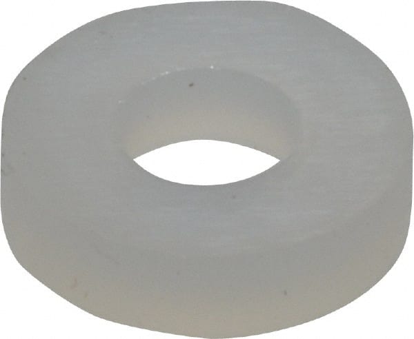 Made in USA - #4 Screw, Grade 6/6 Nylon Standard Flat Washer - 2.92mm ID x 1/4" OD, 1.57mm Thick - Exact Tooling