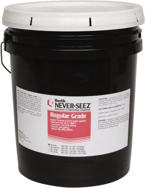 Bostik - 42 Lb Pail Extreme Pressure Anti-Seize Lubricant - Copper, -297 to 1,800°F, Silver Gray, Water Resistant - Exact Tooling