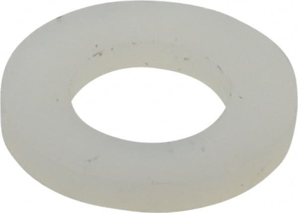 Made in USA - 1/4" Screw, Grade 6/6 Nylon Standard Flat Washer - 6.4mm ID x 11.99mm OD, 1.5mm Thick - Exact Tooling