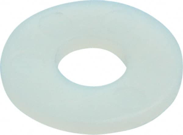 Made in USA - 1/4" Screw, Grade 6/6 Nylon Standard Flat Washer - 6.6mm ID x 17.45mm OD, 1.52mm Thick - Exact Tooling