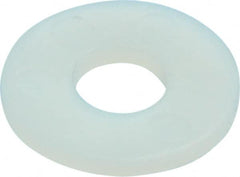 Made in USA - 1/4" Screw, Grade 6/6 Nylon Standard Flat Washer - 6.6mm ID x 17.45mm OD, 1.52mm Thick - Exact Tooling