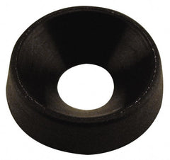 Made in USA - 4.06mm Thick, Black Oxide Finish, Nylon, Standard Countersunk Washer - 5.72mm ID x 15.47mm OD - Exact Tooling