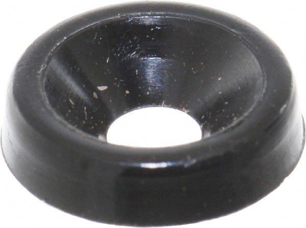 Made in USA - 2.54mm Thick, Black Oxide Finish, Nylon, Standard Countersunk Washer - 3.63mm ID x 11.1mm OD - Exact Tooling