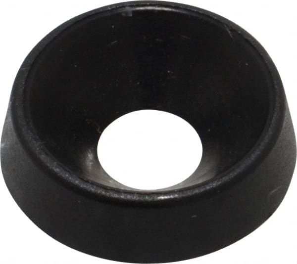Made in USA - 3.86mm Thick, Black Oxide Finish, Nylon, Standard Countersunk Washer - 4.98mm ID x 14.61mm OD - Exact Tooling