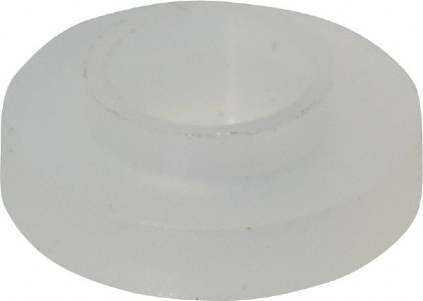 Made in USA - #4 Screw, 1/32" Shoulder Length, Nylon Shoulder Washer - Natural, 0.235" Flange Diam, 3/64" Flange Thickness, 0.115" ID, 0.145" OD - Exact Tooling