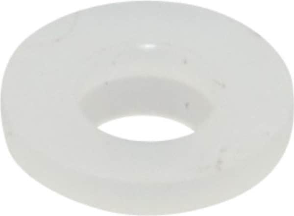 Made in USA - #6 Screw, 3/64" Shoulder Length, Nylon Shoulder Washer - Natural, 0.29" Flange Diam, 3/64" Flange Thickness, 0.14" ID, 0.17" OD - Exact Tooling