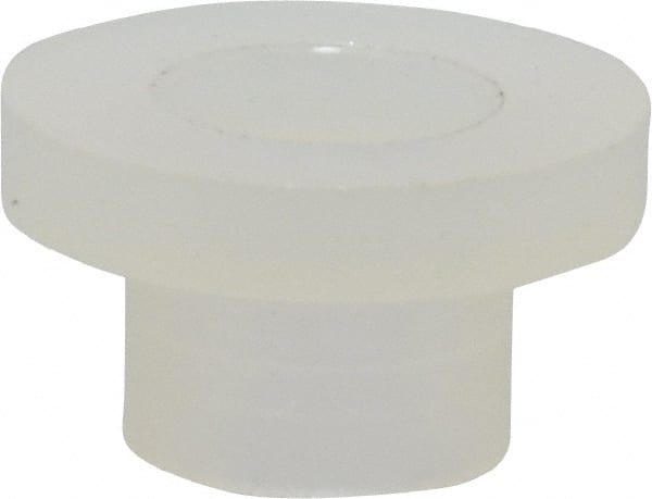 Made in USA - #8 Screw, 1/8" Shoulder Length, Nylon Shoulder Washer - Natural, 11/32" Flange Diam, 1/16" Flange Thickness, 0.173" ID, 0.205" OD - Exact Tooling