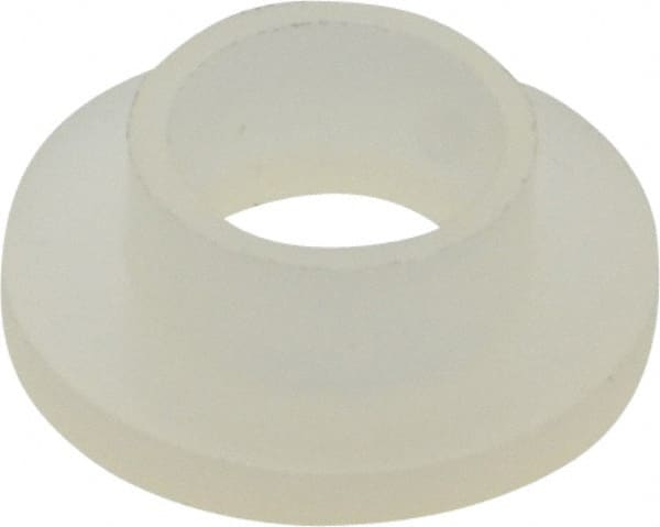 Made in USA - 1/4" Screw, 1/8" Shoulder Length, Nylon Shoulder Washer - Natural, 0.513" Flange Diam, 1/16" Flange Thickness, 0.26" ID, 5/16" OD - Exact Tooling