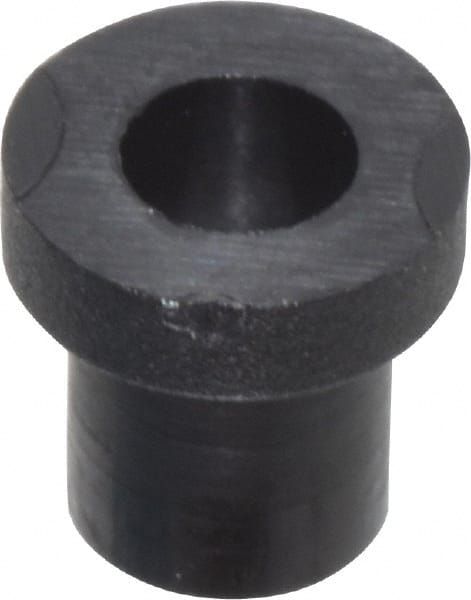Made in USA - #2 Screw, 1/8" Shoulder Length, Nylon Shoulder Washer - Black, 0.181" Flange Diam, 3/64" Flange Thickness, 0.09" ID, 0.12" OD - Exact Tooling