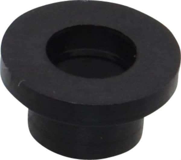 Made in USA - #10 Screw, 9/64" Shoulder Length, Nylon Shoulder Washer - Black, 0.399" Flange Diam, 1/16" Flange Thickness, 0.2" ID, 0.26" OD - Exact Tooling