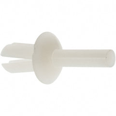 Made in USA - Round Head Nylon Push Mount Blind Rivet - Nylon Mandrel, 0.156" to 0.281" Grip, 3/8" Head Diam, 0.187" Max Hole Diam, 0.38" Length Under Head, 1/8" Body Diam - Exact Tooling
