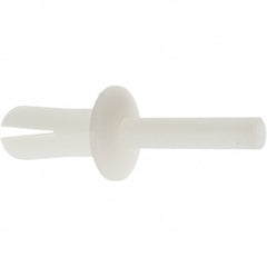 Made in USA - Truss Head Nylon Push Mount Blind Rivet - Nylon Mandrel, 0.281" to 1/2" Grip, 0.468" Head Diam, 1/4" Max Hole Diam, 0.62" Length Under Head, 0.15" Body Diam - Exact Tooling