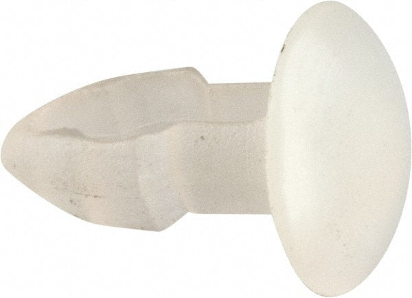 Made in USA - 1/8" to 1/8" Hole Diam, Keyhole Shank, Nylon Panel Rivet - 1/8" Material Thickness, 1/4" Head Diam - Exact Tooling