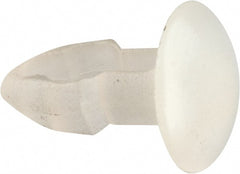 Made in USA - 1/8" to 1/8" Hole Diam, Keyhole Shank, Nylon Panel Rivet - 1/8" Material Thickness, 1/4" Head Diam - Exact Tooling