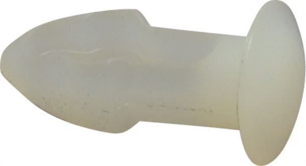 Made in USA - 3/16" Hole Diam, Keyhole Shank, Nylon Panel Rivet - 1/4" Material Thickness, 5/16" Head Diam - Exact Tooling