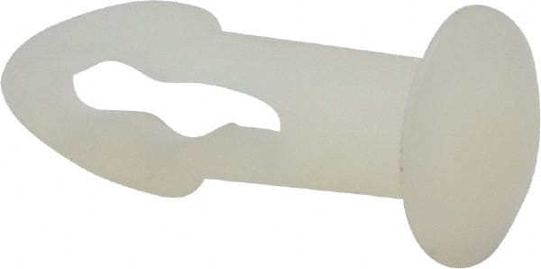 Made in USA - 3/16" Hole Diam, Keyhole Shank, Nylon Panel Rivet - 3/8" Material Thickness, 5/16" Head Diam - Exact Tooling