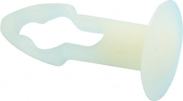 Made in USA - 1/4" to 1/4" Hole Diam, Keyhole Shank, Nylon Panel Rivet - 1/2" Material Thickness, 1/2" Head Diam - Exact Tooling