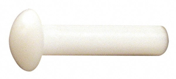 Made in USA - 1/8" Body Diam, Round Acetal Solid Rivet - 3/8" Length Under Head, 1/4" Head Diam x 0.068" Head Height - Exact Tooling