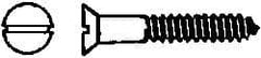 Value Collection - #4, 1" OAL, Slotted Drive, Flat Head Wood Screw - Stainless Steel, Grade 18-8 - Exact Tooling