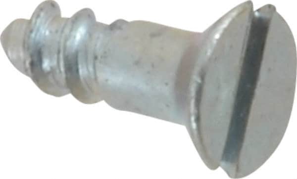 Value Collection - #4, 3/8" OAL, Slotted Drive, Flat Head Wood Screw - Zinc Plated Steel, Grade 2 - Exact Tooling