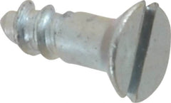 Value Collection - #4, 3/8" OAL, Slotted Drive, Flat Head Wood Screw - Zinc Plated Steel, Grade 2 - Exact Tooling