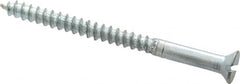 Value Collection - #4, 1-1/2" OAL, Slotted Drive, Flat Head Wood Screw - Zinc Plated Steel, Grade 2 - Exact Tooling