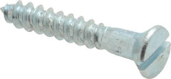 Value Collection - #6, 7/8" OAL, Slotted Drive, Flat Head Wood Screw - Zinc Plated Steel, Grade 2 - Exact Tooling