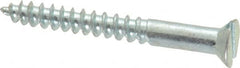 Value Collection - #6, 1-1/4" OAL, Slotted Drive, Flat Head Wood Screw - Zinc Plated Steel, Grade 2 - Exact Tooling