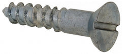 Value Collection - #7, 3/4" OAL, Slotted Drive, Flat Head Wood Screw - Zinc Plated Steel, Grade 2 - Exact Tooling