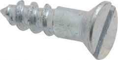 Value Collection - #8, 5/8" OAL, Slotted Drive, Flat Head Wood Screw - Zinc Plated Steel, Grade 2 - Exact Tooling