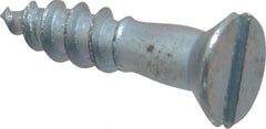 Value Collection - #8, 3/4" OAL, Slotted Drive, Flat Head Wood Screw - Zinc Plated Steel, Grade 2 - Exact Tooling