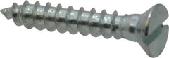 Value Collection - #8, 1" OAL, Slotted Drive, Flat Head Wood Screw - Zinc Plated Steel, Grade 2 - Exact Tooling