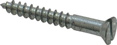 Value Collection - #8, 1-1/4" OAL, Slotted Drive, Flat Head Wood Screw - Zinc Plated Steel, Grade 2 - Exact Tooling