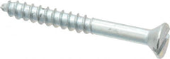 Value Collection - #8, 1-1/2" OAL, Slotted Drive, Flat Head Wood Screw - Zinc Plated Steel, Grade 2 - Exact Tooling