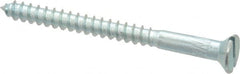 Value Collection - #8, 2" OAL, Slotted Drive, Flat Head Wood Screw - Zinc Plated Steel, Grade 2 - Exact Tooling