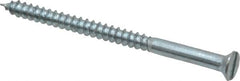 Value Collection - #8, 2-1/2" OAL, Slotted Drive, Flat Head Wood Screw - Zinc Plated Steel, Grade 2 - Exact Tooling
