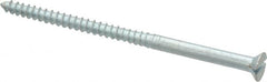 Value Collection - #8, 3" OAL, Slotted Drive, Flat Head Wood Screw - Zinc Plated Steel, Grade 2 - Exact Tooling
