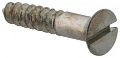 Value Collection - #9, 1" OAL, Slotted Drive, Flat Head Wood Screw - Zinc Plated Steel, Grade 2 - Exact Tooling